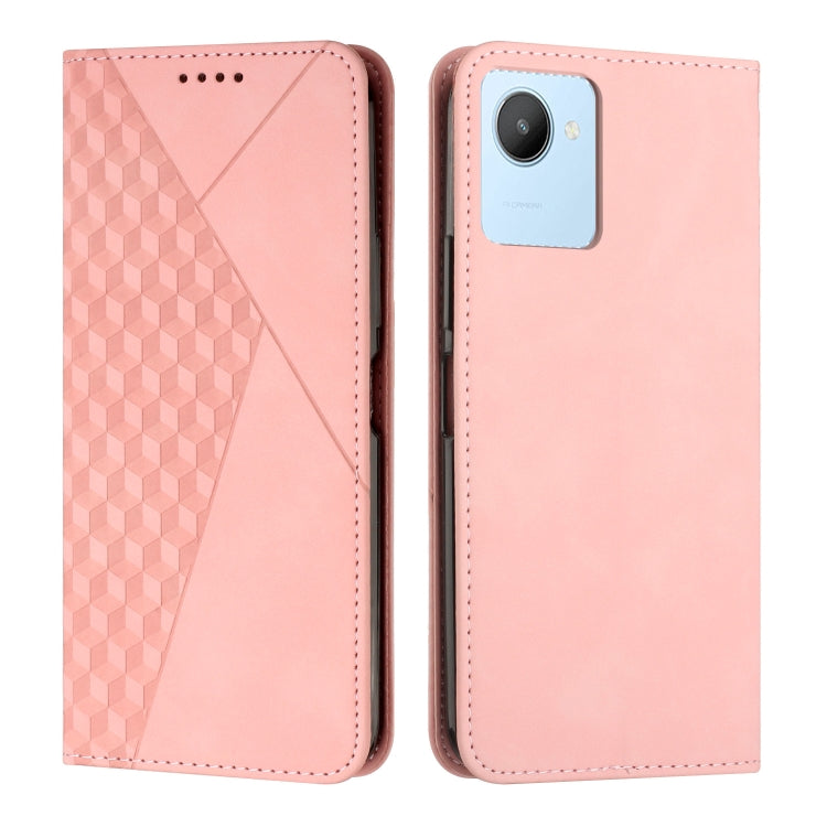 For Realme C30 4G Diamond Splicing Skin Feel Magnetic Leather Phone Case