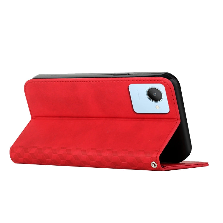 For Realme C30 4G Diamond Splicing Skin Feel Magnetic Leather Phone Case