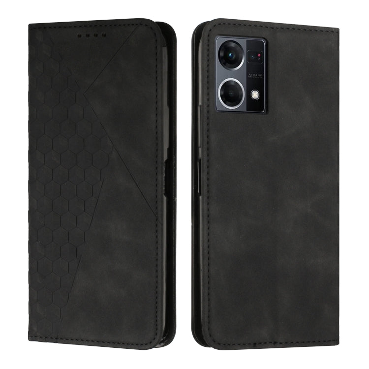 For OPPO Reno7 4G Global/F21 Pro 4G Diamond Splicing Skin Feel Magnetic Leather Phone Case