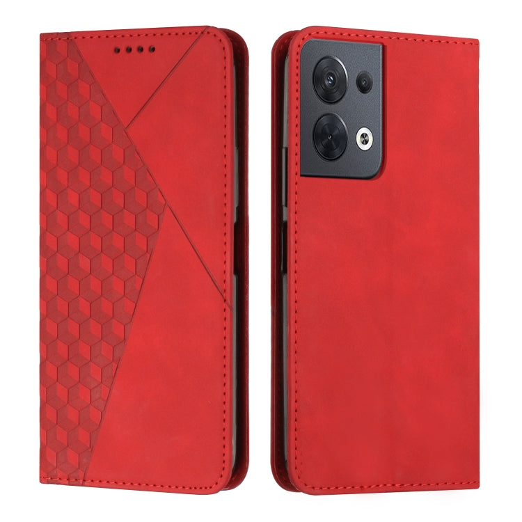 For OPPO Reno8 5G/Reno8 5G Global Diamond Splicing Skin Feel Magnetic Leather Phone Case