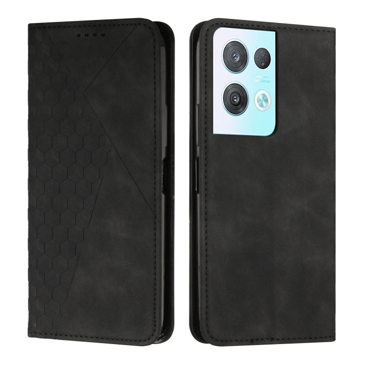 For OPPO Reno8 Pro+ 5G/Reno8 Pro 5G Global Diamond Splicing Skin Feel Magnetic Leather Phone Case