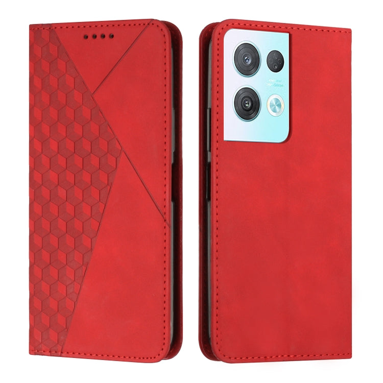 For OPPO Reno8 Pro+ 5G/Reno8 Pro 5G Global Diamond Splicing Skin Feel Magnetic Leather Phone Case