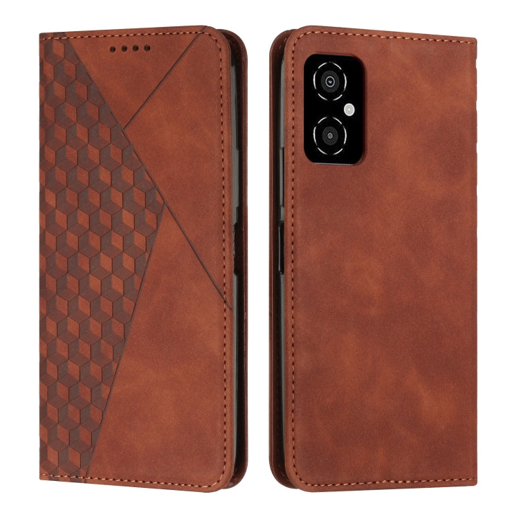 For Xiaomi Poco M4 5G Diamond Splicing Skin Feel Magnetic Leather Phone Case