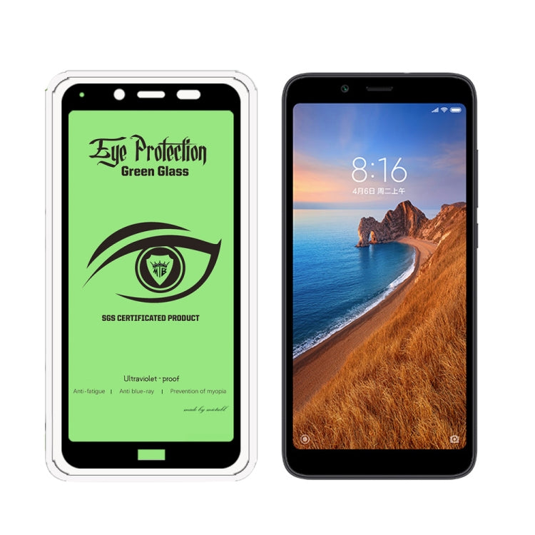 25 PCS MIETUBL 9H Hardness Eye-caring Anti-glare Green Light Tempered Glass Film for Xiaomi Redmi 7A