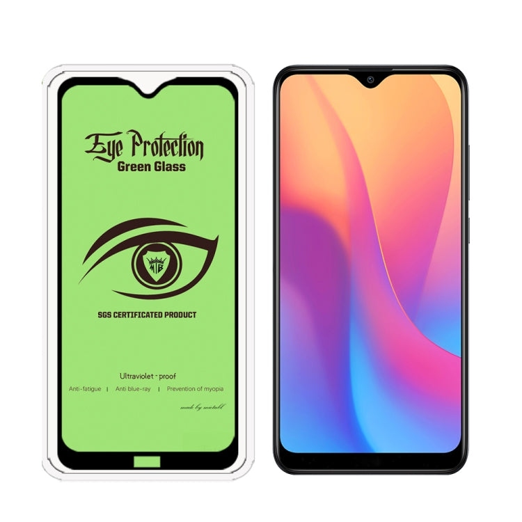 25 PCS MIETUBL 9H Hardness Eye-caring Anti-glare Green Light Tempered Glass Film for Xiaomi Redmi 8 / 8A