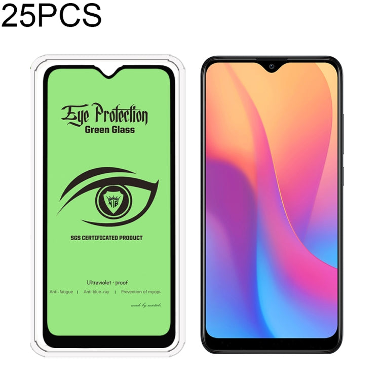 25 PCS MIETUBL 9H Hardness Eye-caring Anti-glare Green Light Tempered Glass Film for Xiaomi Redmi Note 7 Pro