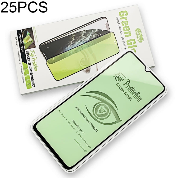 25 PCS MIETUBL 9H Hardness Eye-caring Anti-glare Green Light Tempered Glass Film for Galaxy A70 / A70s