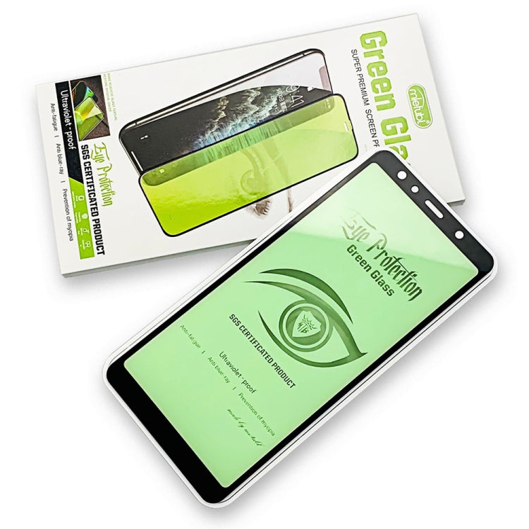 25 PCS MIETUBL 9H Hardness Eye-caring Anti-glare Green Light Tempered Glass Film for Galaxy A7(2018)