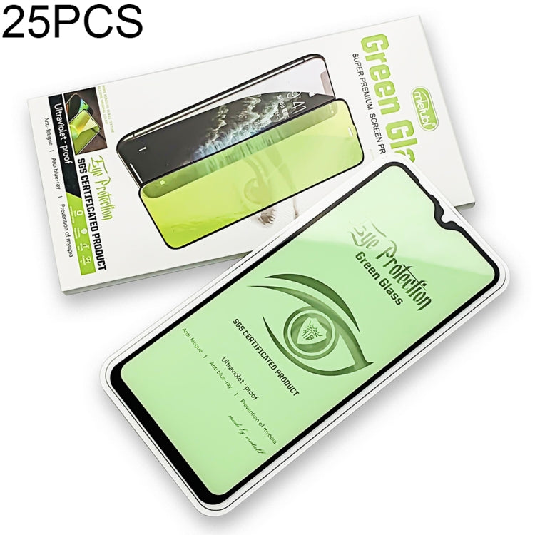 25 PCS MIETUBL 9H Hardness Eye-caring Anti-glare Green Light Tempered Glass Film for Galaxy M20