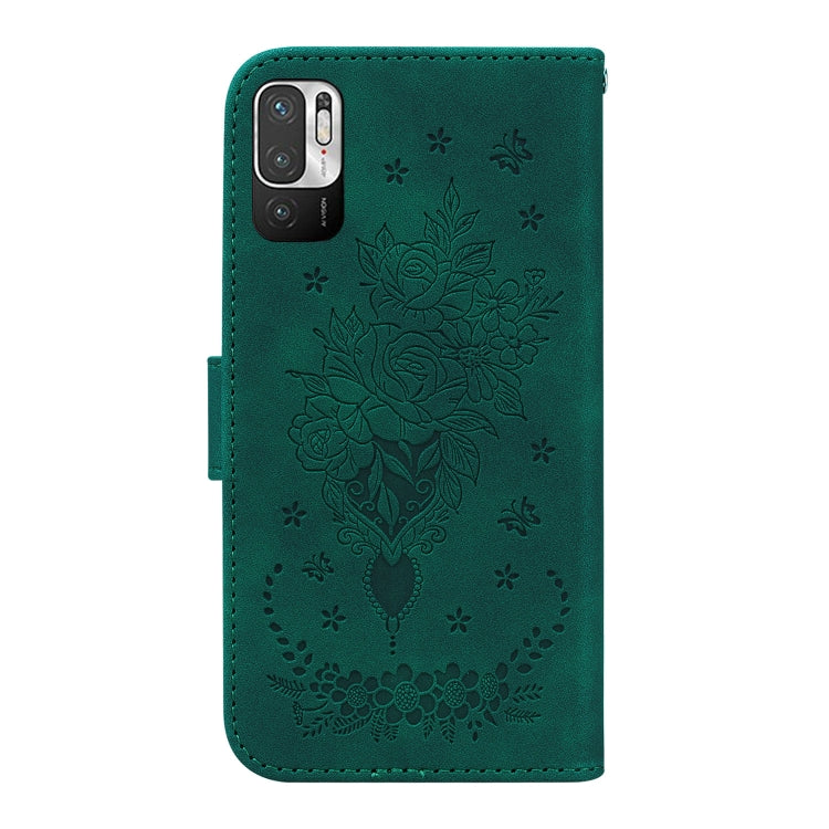 For Xiaomi Redmi Note 11T Pro / 11T Pro+ 5G Butterfly Rose Embossed Leather Phone Case