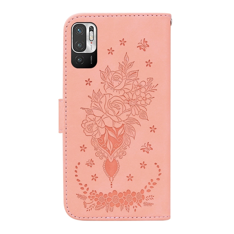 For Xiaomi Redmi Note 11T Pro / 11T Pro+ 5G Butterfly Rose Embossed Leather Phone Case