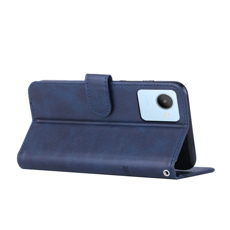 For Realme C30 4G Stitching Calf Texture Buckle Leather Phone Case