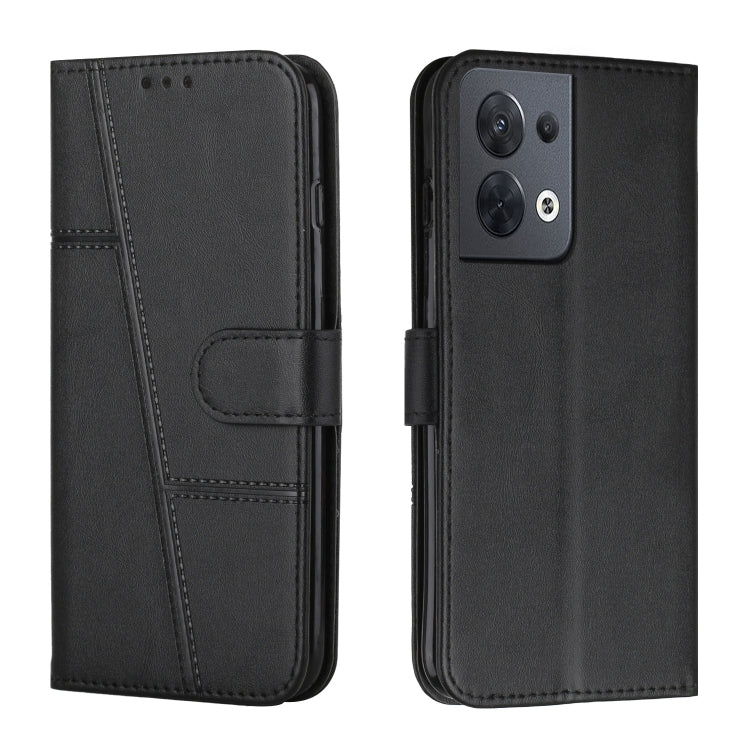 For OPPO Reno8 5G/Reno8 5G Global Stitching Calf Texture Buckle Leather Phone Case