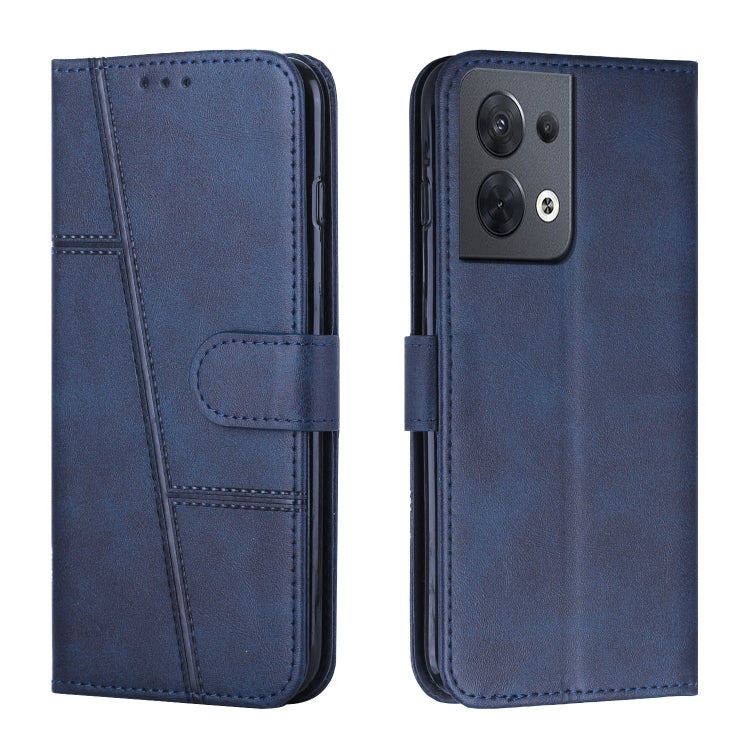 For OPPO Reno8 5G/Reno8 5G Global Stitching Calf Texture Buckle Leather Phone Case