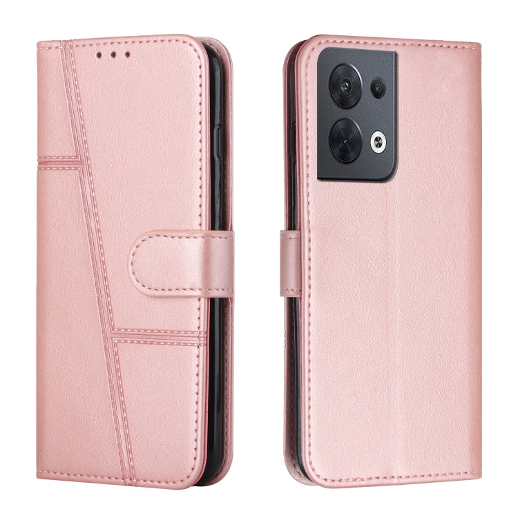 For OPPO Reno8 5G/Reno8 5G Global Stitching Calf Texture Buckle Leather Phone Case