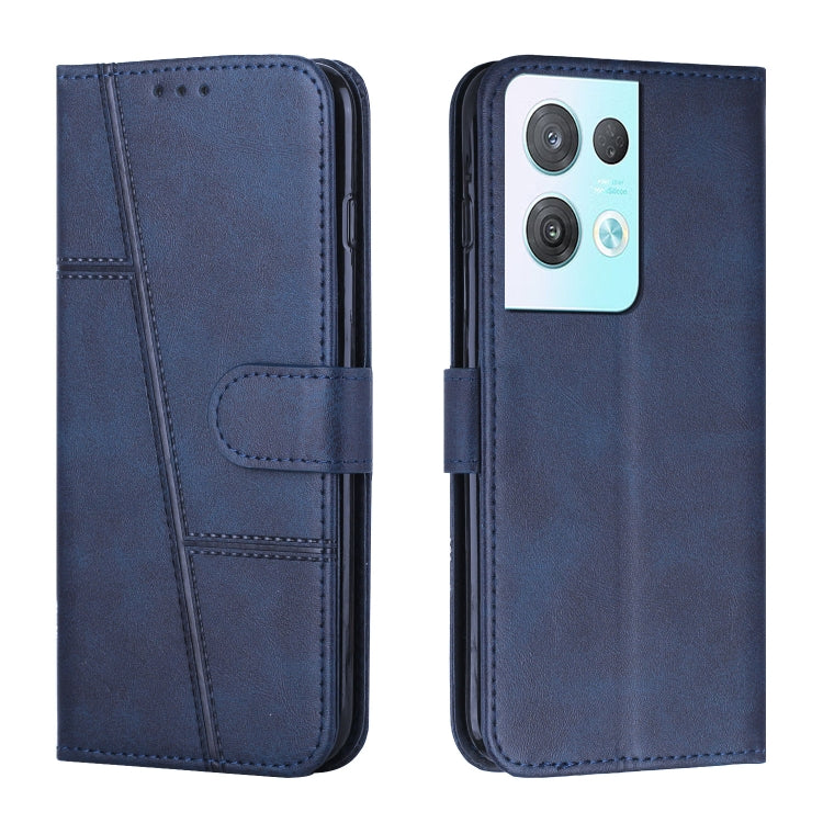 For OPPO Reno8 Pro+ 5G/Reno8 Pro 5G Global Stitching Calf Texture Buckle Leather Phone Case