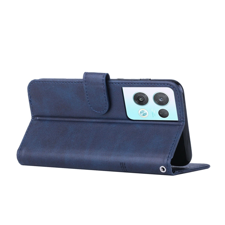 For OPPO Reno8 Pro+ 5G/Reno8 Pro 5G Global Stitching Calf Texture Buckle Leather Phone Case