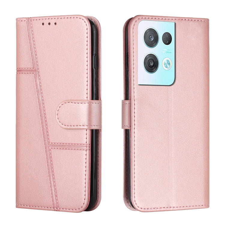 For OPPO Reno8 Pro+ 5G/Reno8 Pro 5G Global Stitching Calf Texture Buckle Leather Phone Case
