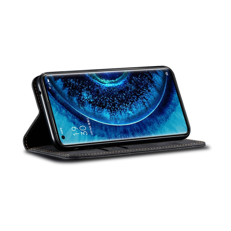 For OPPO Find X2 Denim Texture Casual Style Horizontal Flip Leather Case with Holder & Card Slots & Wallet