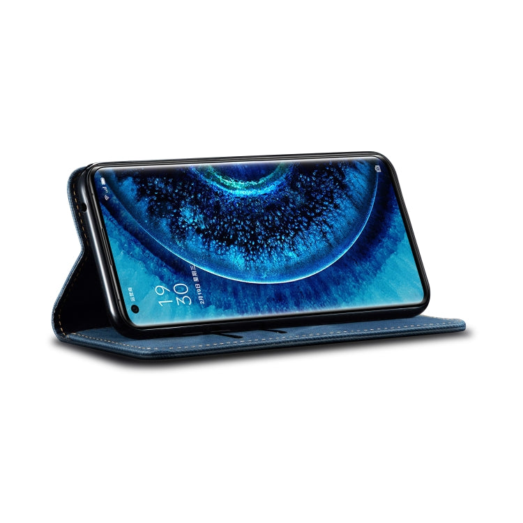 For OPPO Find X2 Denim Texture Casual Style Horizontal Flip Leather Case with Holder & Card Slots & Wallet