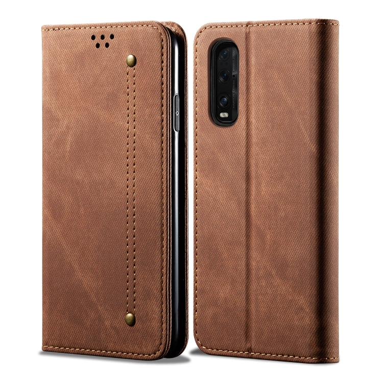 For OPPO Find X2 Denim Texture Casual Style Horizontal Flip Leather Case with Holder & Card Slots & Wallet