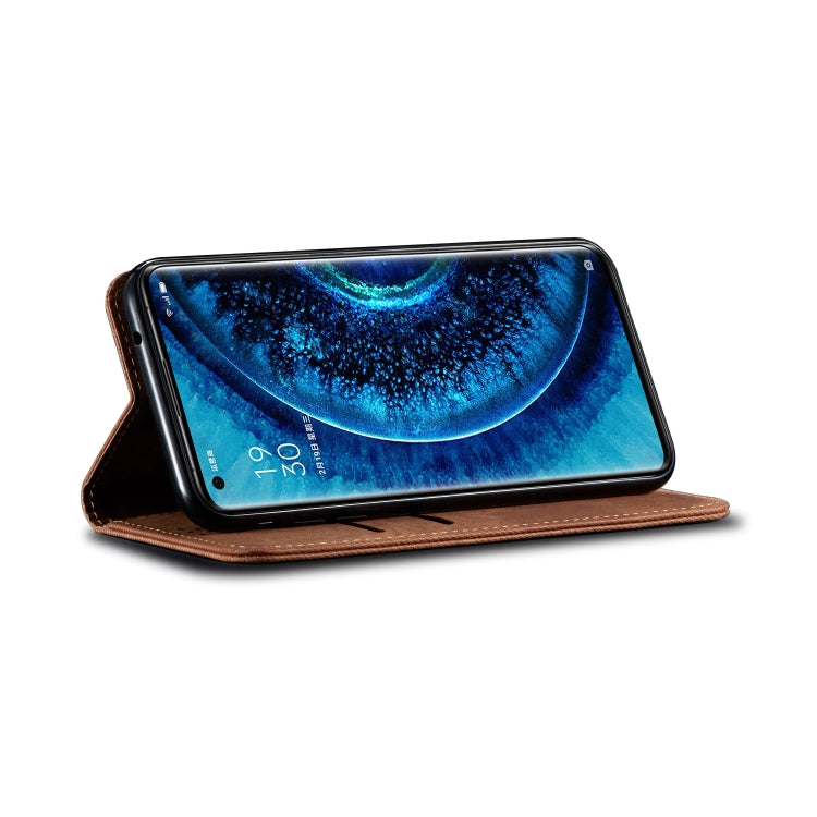 For OPPO Find X2 Denim Texture Casual Style Horizontal Flip Leather Case with Holder & Card Slots & Wallet