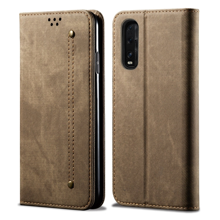 For OPPO Find X2 Denim Texture Casual Style Horizontal Flip Leather Case with Holder & Card Slots & Wallet
