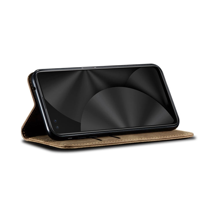 For OPPO Realme X50 Denim Texture Casual Style Horizontal Flip Leather Case with Holder & Card Slots & Wallet