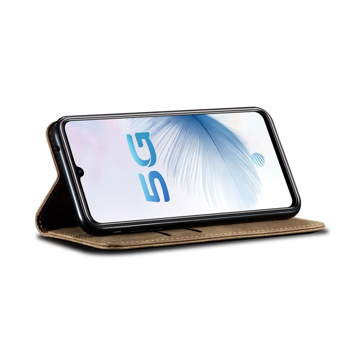 For Vivo S6 Denim Texture Casual Style Horizontal Flip Leather Case with Holder & Card Slots & Wallet