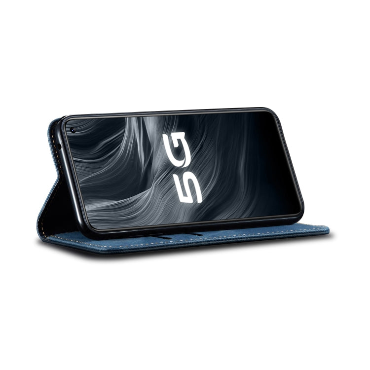 For Vivo Z6 Denim Texture Casual Style Horizontal Flip Leather Case with Holder & Card Slots & Wallet