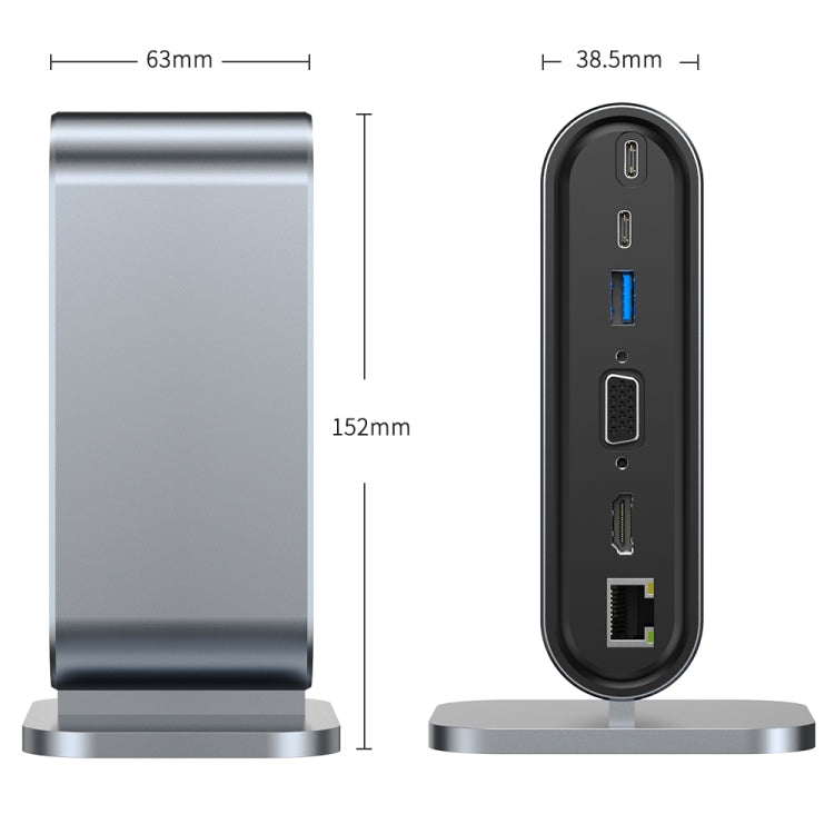 12 in 1 USB-C / Type-C Vertical Multi-interface HUB Adapter