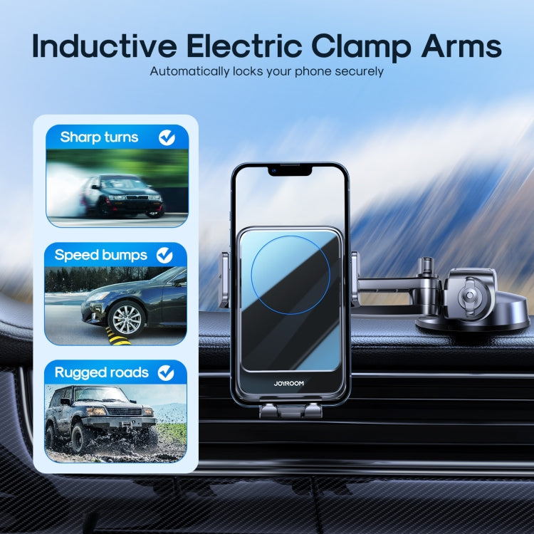 JOYROOM JR-ZS219 Electric Wireless Car Dashboard Charger Holder with LED Ring(Black)