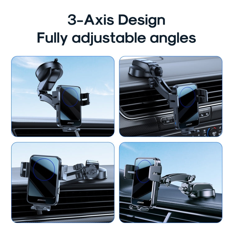 JOYROOM JR-ZS219 Electric Wireless Car Dashboard Charger Holder with LED Ring(Black)