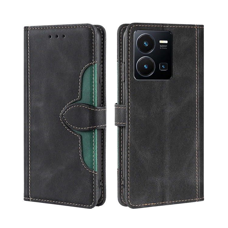 For vivo Y35 4G / Y22 / Y22s Skin Feel Magnetic Buckle Leather Phone Case