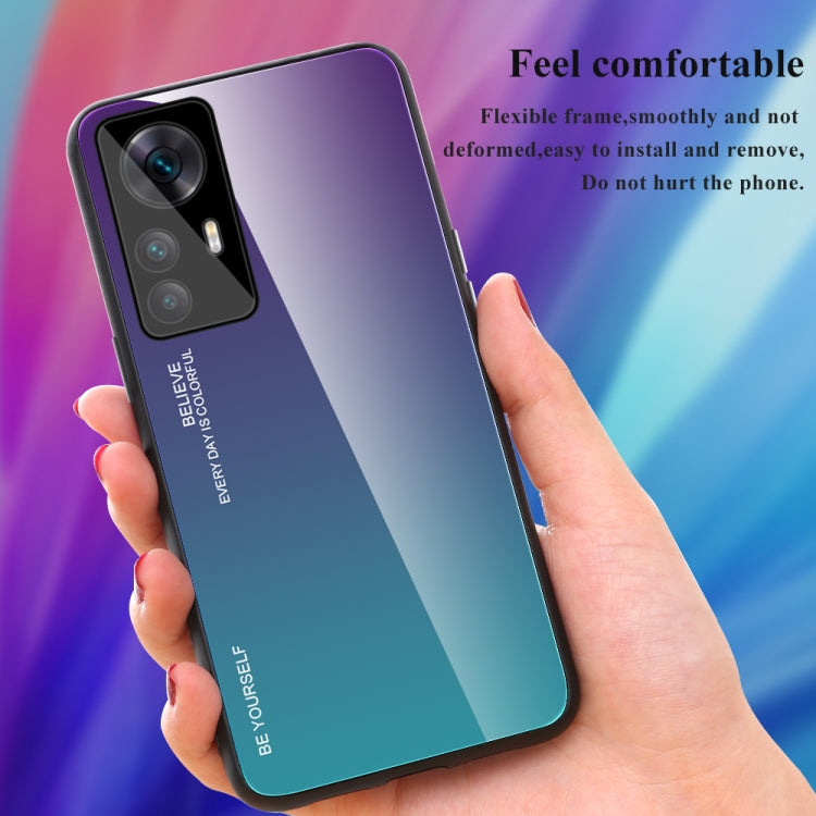 For Xiaomi Redmi K50 Ultra / 12T / 12T Pro Gradient Color Glass Phone Case