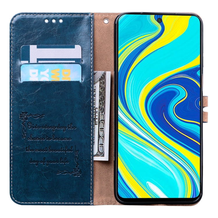 For Xiaomi Redmi Note 9 Pro Business Style Oil Wax Texture Horizontal Flip Leather Case, with Holder & Card Slots & Wallet