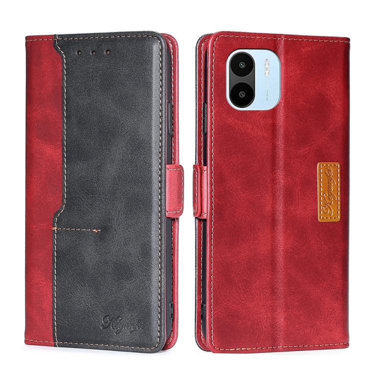 For Xiaomi Redmi A1 Contrast Color Side Buckle Leather Phone Case
