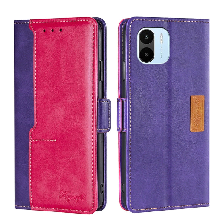 For Xiaomi Redmi A1 Contrast Color Side Buckle Leather Phone Case