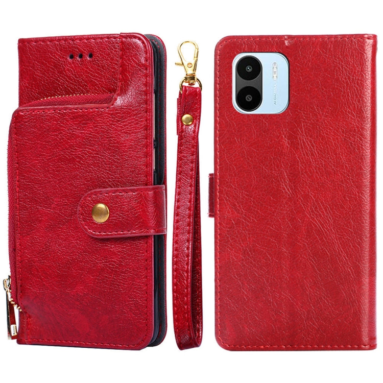 For Xiaomi Redmi A1 Zipper Bag Leather Phone Case