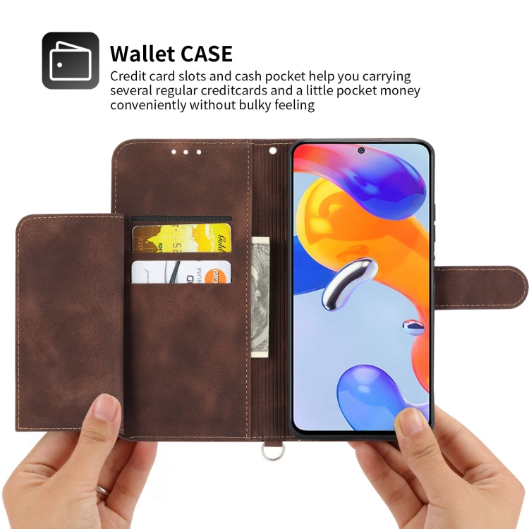 For Xiaomi Redmi Note 11 Pro Skin-feel Flowers Embossed Wallet Leather Phone Case