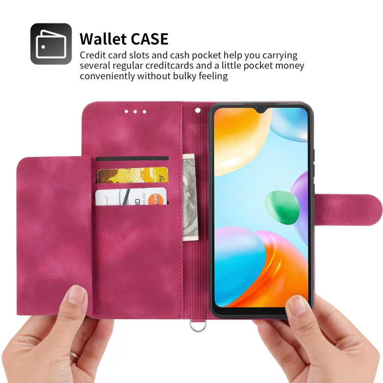 For Xiaomi Redmi 10C Skin-feel Flowers Embossed Wallet Leather Phone Case