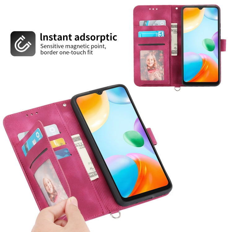 For Xiaomi Redmi 10C Skin-feel Flowers Embossed Wallet Leather Phone Case