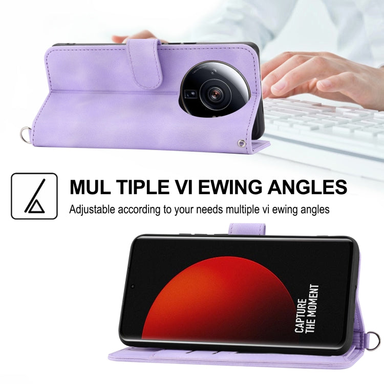 For Xiaomi 12 Ultra Skin-feel Flowers Embossed Wallet Leather Phone Case