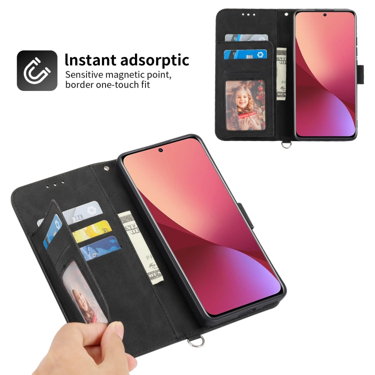 For Xiaomi 12 / 12X Skin-feel Flowers Embossed Wallet Leather Phone Case