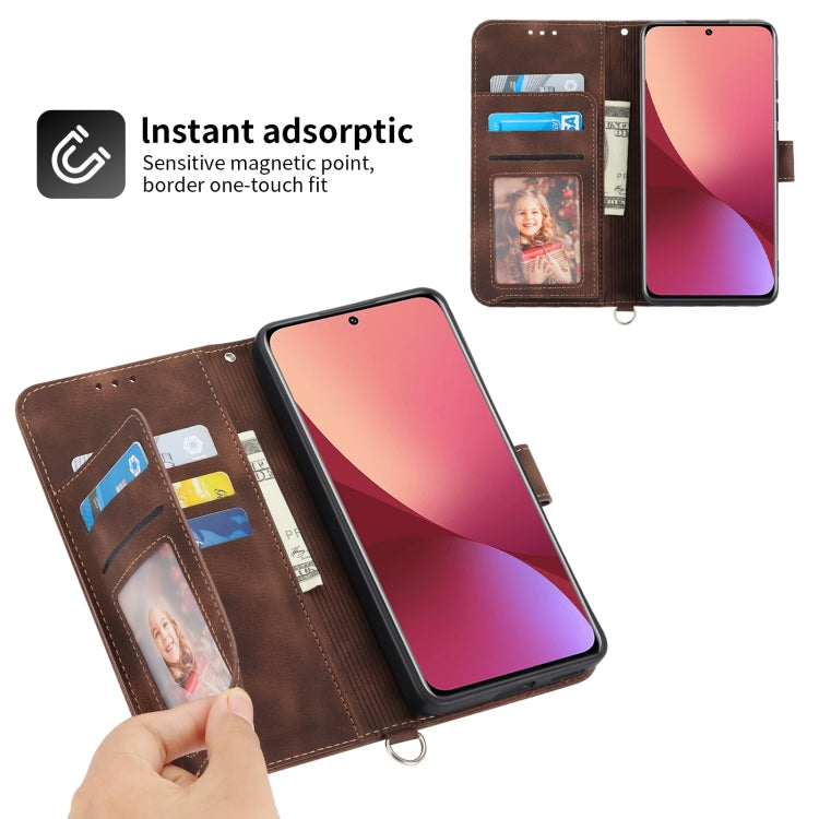 For Xiaomi 12 Pro Skin-feel Flowers Embossed Wallet Leather Phone Case