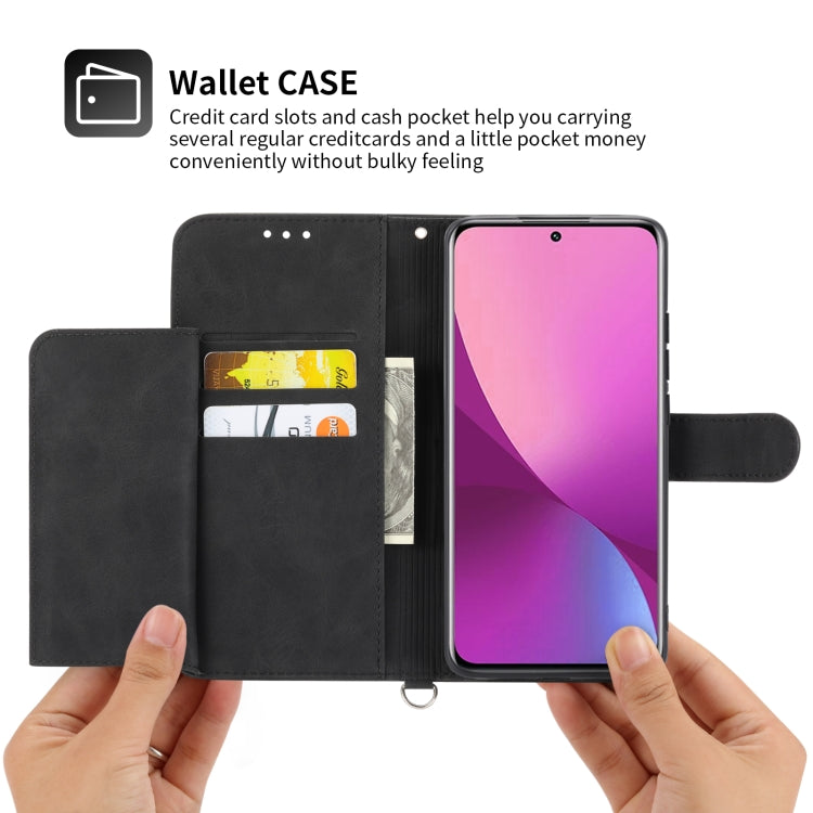 For Xiaomi 12 Lite Skin-feel Flowers Embossed Wallet Leather Phone Case