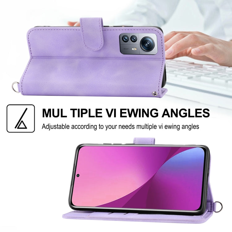 For Xiaomi 12 Lite Skin-feel Flowers Embossed Wallet Leather Phone Case