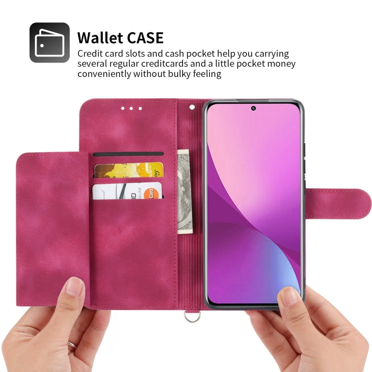 For Xiaomi 12 Lite Skin-feel Flowers Embossed Wallet Leather Phone Case