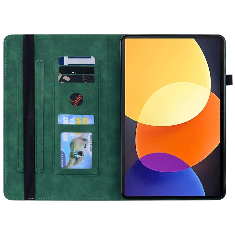 For Xiaomi Pad 5 Pro 12.4 Skin Feel Solid Color Zipper Leather Tablet Case