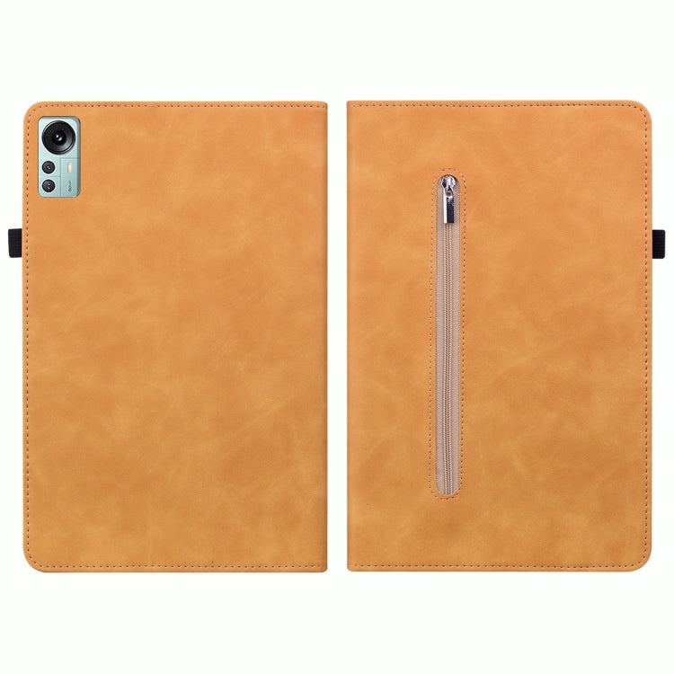 For Xiaomi Pad 5 Pro 12.4 Skin Feel Solid Color Zipper Leather Tablet Case